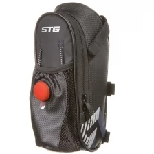 Велосумка STG 131396, под седло, с карманом для фляги, с красным фонарем сзади, 1 отделение (Х88296)